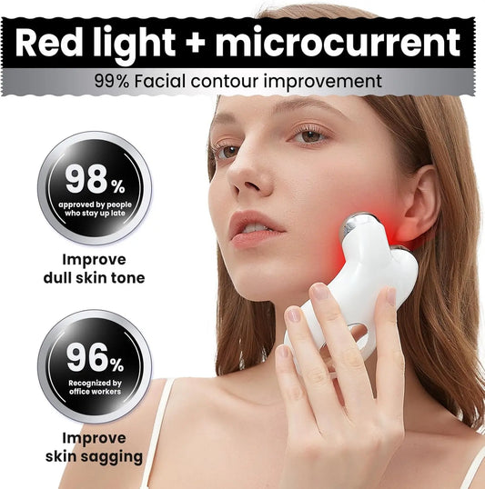 Microcurrent Facial Device,Latest Red Light Technology，Enhances The Ability to Lift The Face and Tighten The Skin，Facial Wrinkle